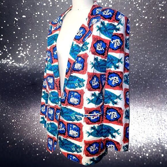 Daily Habit colorful marine theme suit jacket  Sz11 - Picture 2 of 6